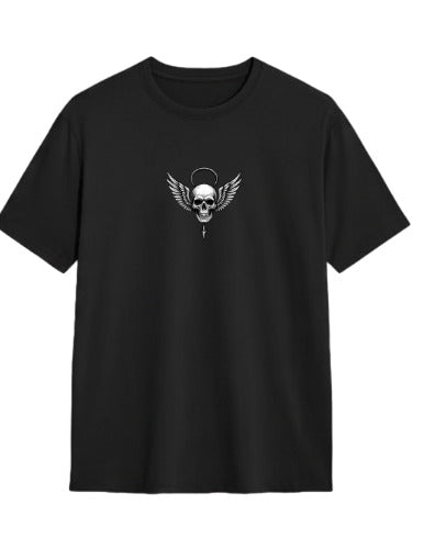 "Guardian of the Dark" Winged Skull  Oversized Tee