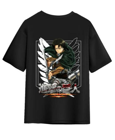 Levi Ackerman Front and Back Print Oversized T-Shirt