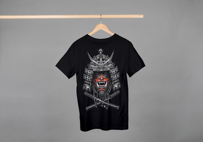 Samurai Mask Streetwear Tee – Bold Oversized Japanese Art