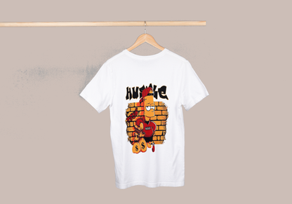 "HUSTLE" Simpsons Regular Fit Graphic Tee