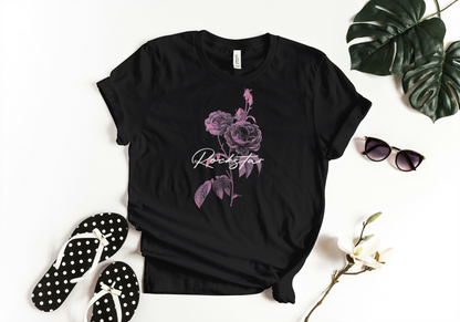 Rockstar Floral Script Regular Fit T-Shirt