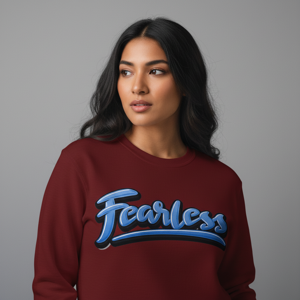 "Fearless" Maroon Graphic Sweatshirt