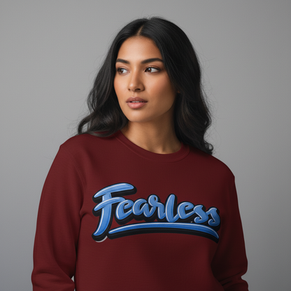 "Fearless" Maroon Graphic Sweatshirt