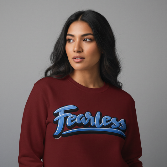 "Fearless" Maroon Graphic Sweatshirt