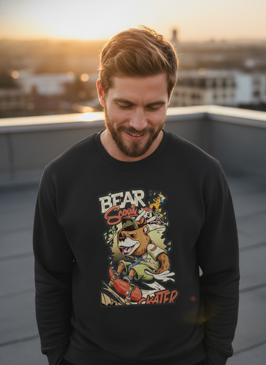 Cool Bear Skater Graphic Sweatshirt For Men