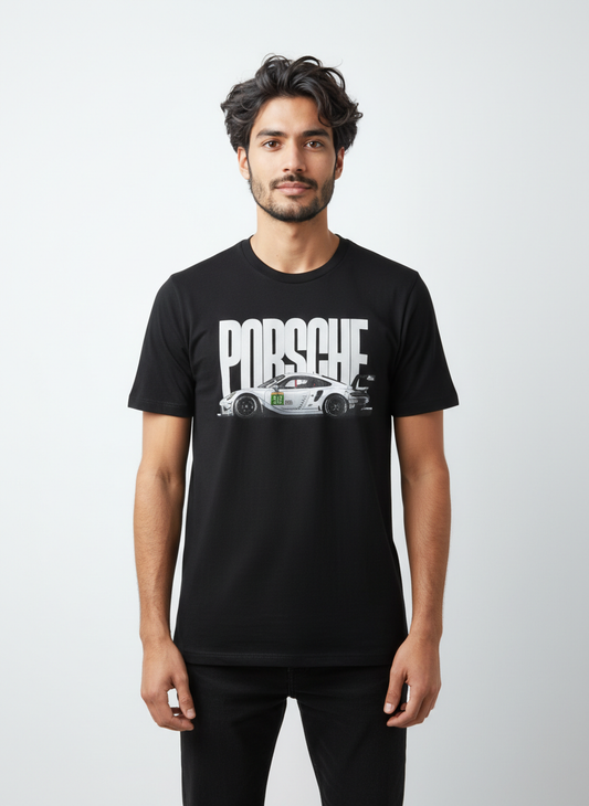 Sports Car Graphic Regular T-Shirt Black