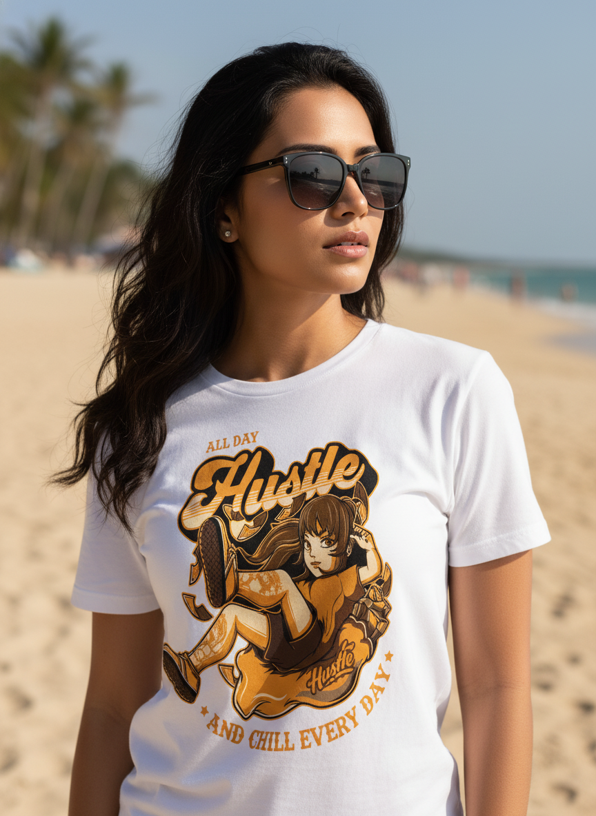 Hustle & Chill Everyday Graphic T-Shirt