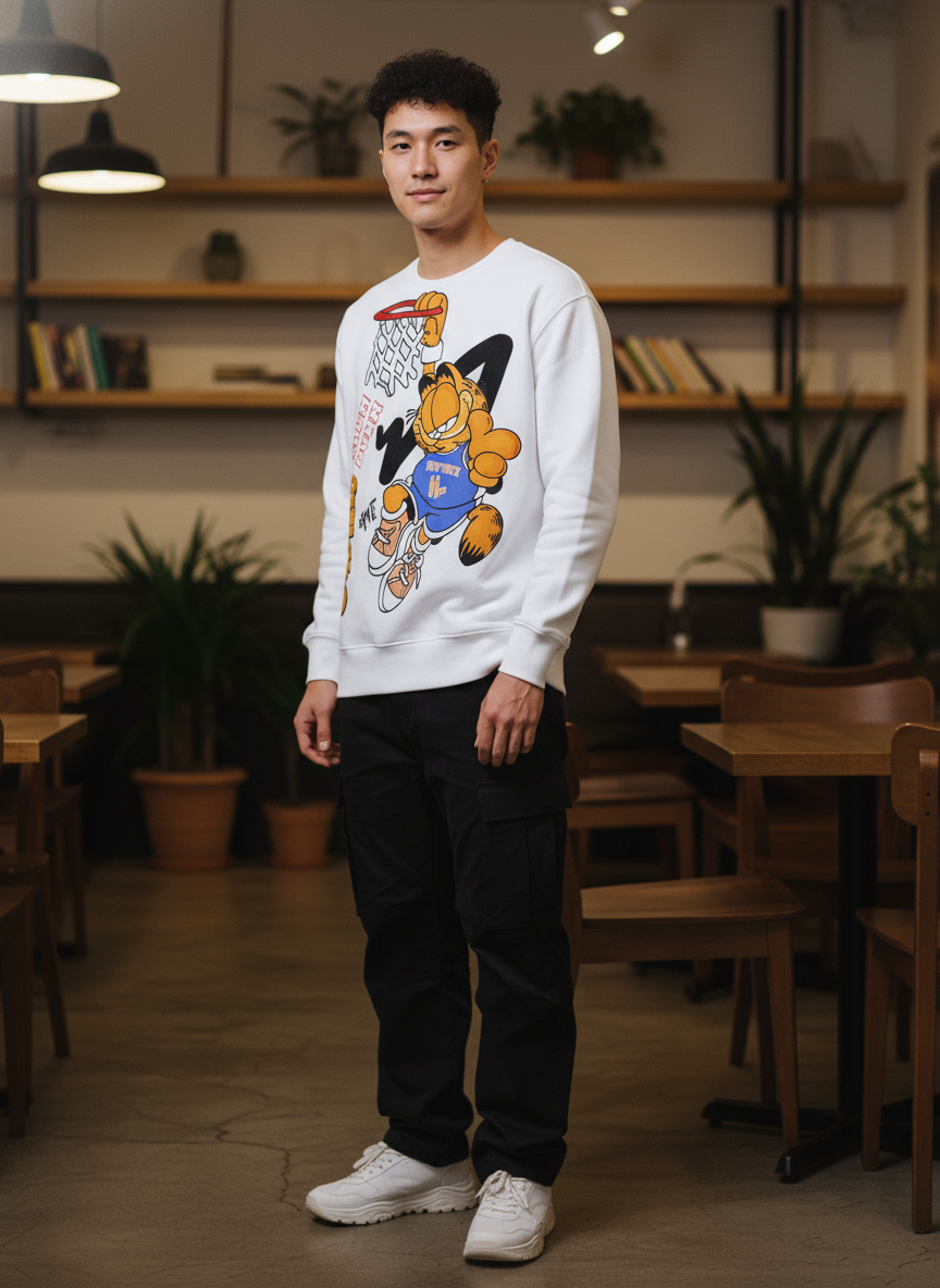 Garfield Slam Dunk Basketball Sweatshirt