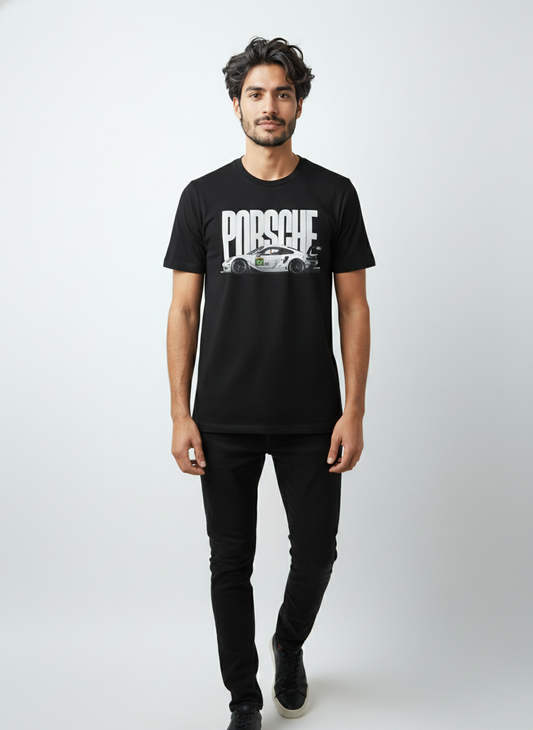 Sports Car Graphic Regular T-Shirt Black