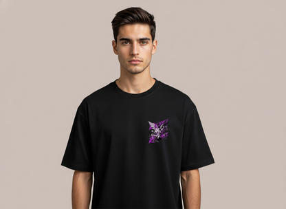Angel Rebel Oversized T-Shirt – Bold Purple Street Graphic