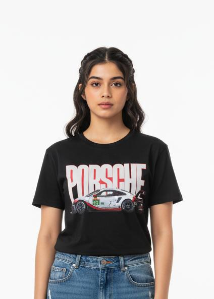 Sports Car Graphic Regular Fit T-Shirt Black