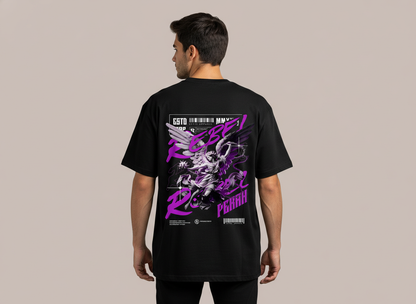 Angel Rebel Oversized T-Shirt – Bold Purple Street Graphic