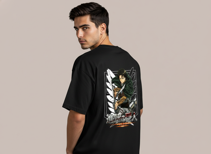 Levi Ackerman Front and Back Print Oversized T-Shirt