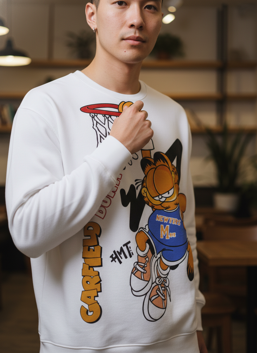 Garfield Slam Dunk Basketball Sweatshirt