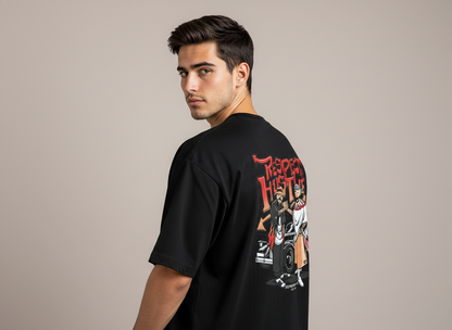 Respect & Hustle Streetwear Graphic Oversize T-Shirt
