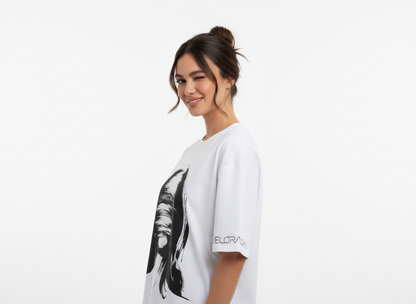 Velora Abstract Blindfold Woman Graphic T-Shirt